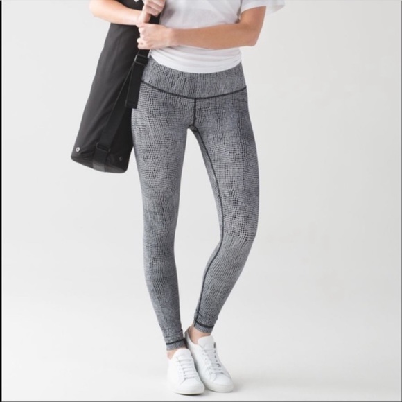 Lululemon Wunder Under Pant Fall Net White Black